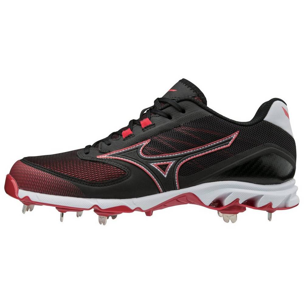 Mizuno 9-Spike Dominant 2 Rövidszárú Metal Férfi Stoplis Cipő Fekete/Piros QDH965802